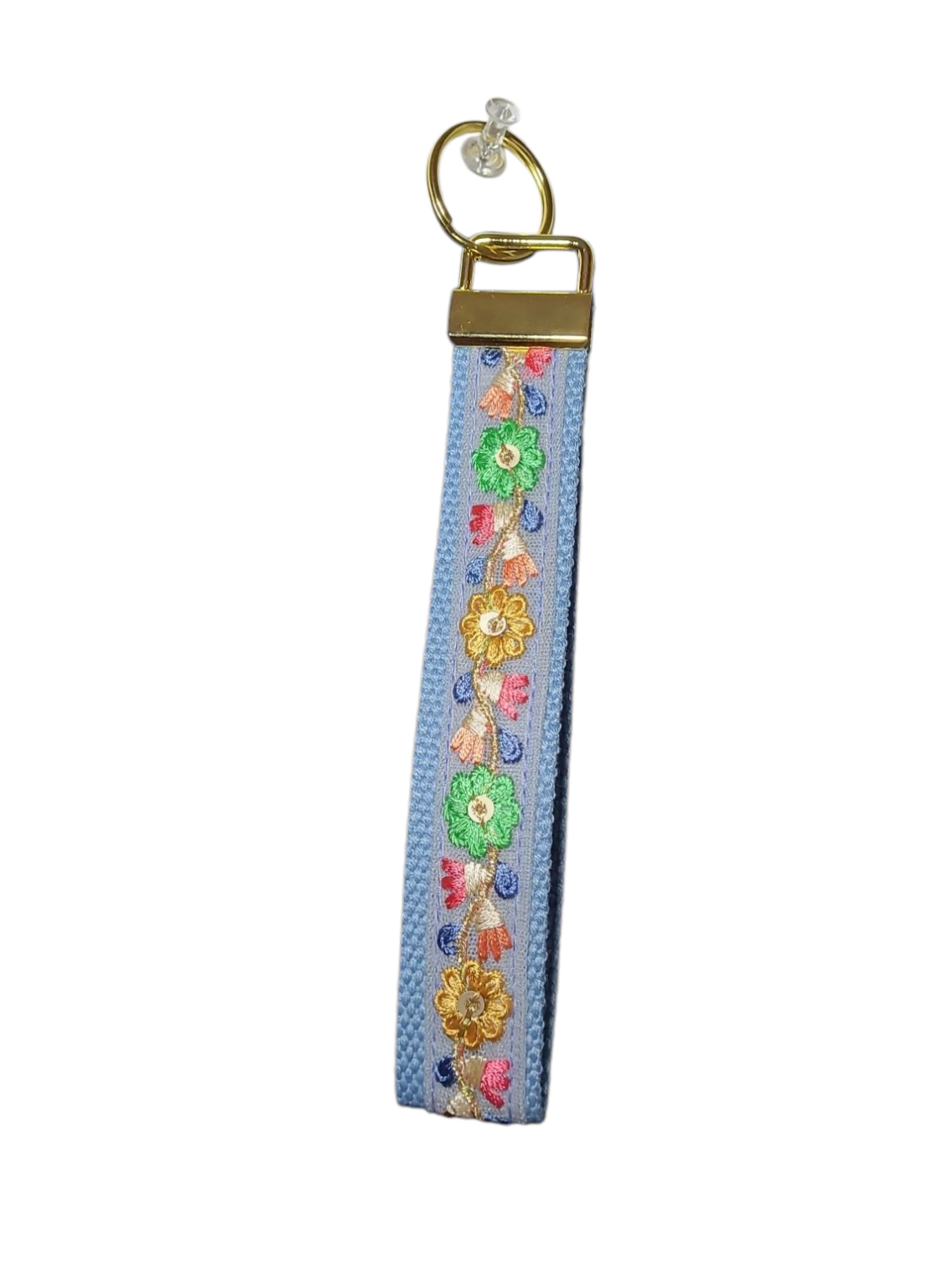 Key Fob - Floral Blue