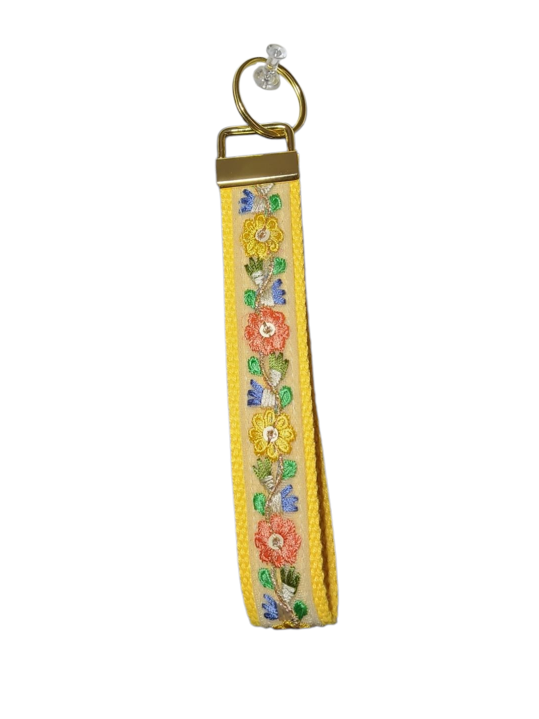 Key Fob - Floral Yellow