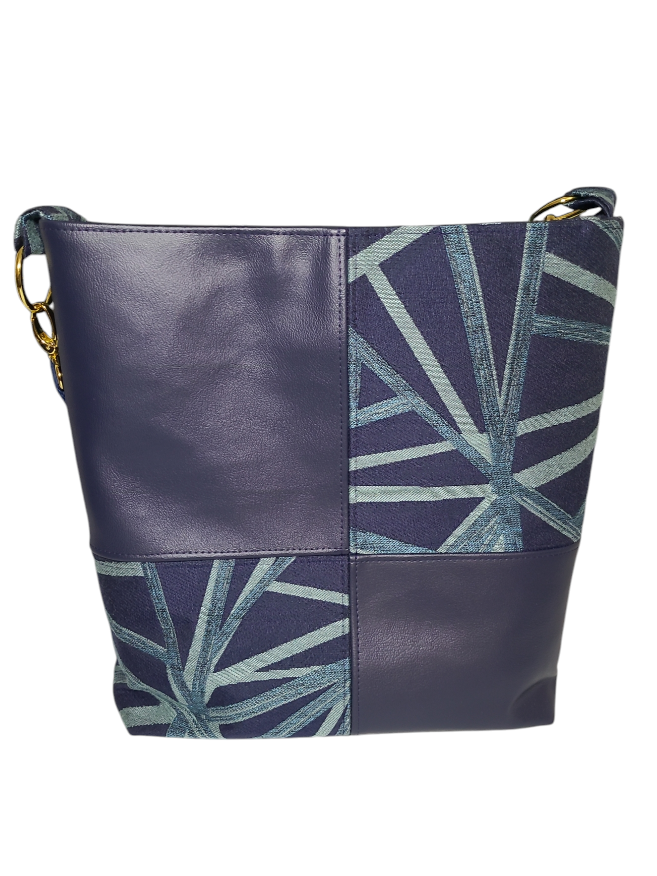 Bella Patchwork Bag - Navy/Teal