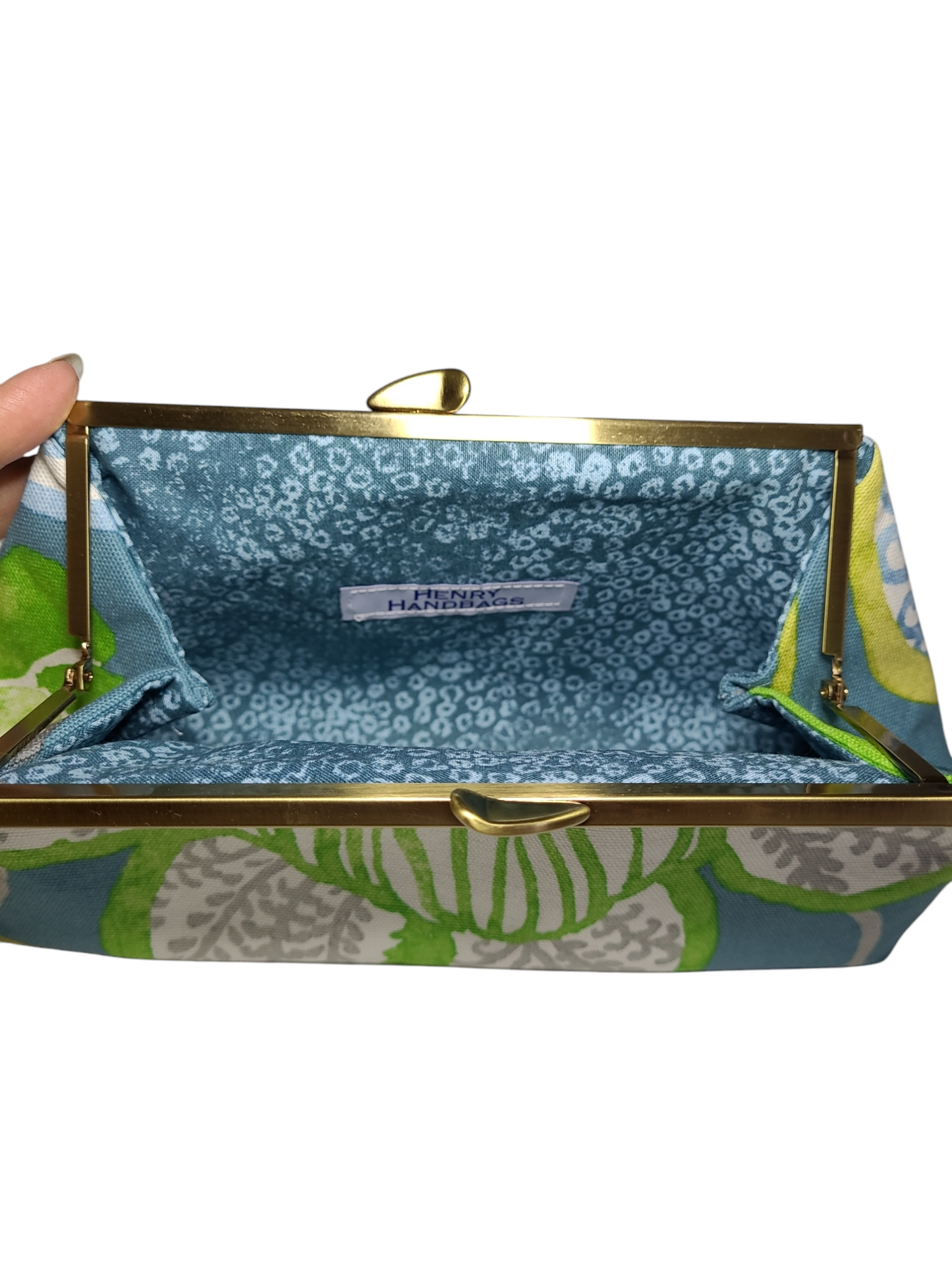 Diana Clutch - Blue/Green Floral