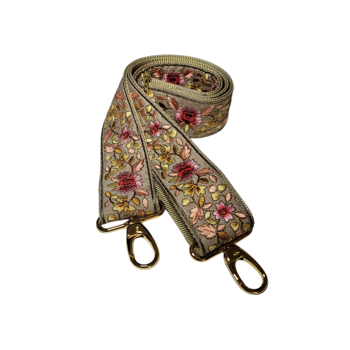 Ribbon Crossbody Strap - Beige/Peach/Red