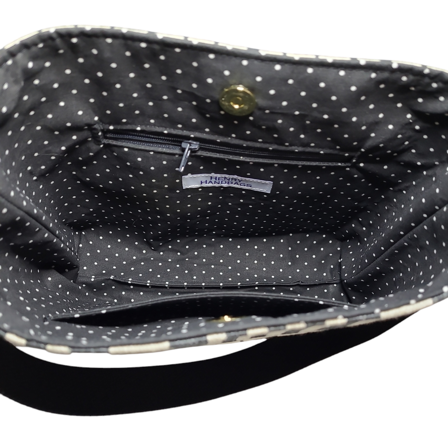 Marie Diagonal Bag - Black and Cream Stripe