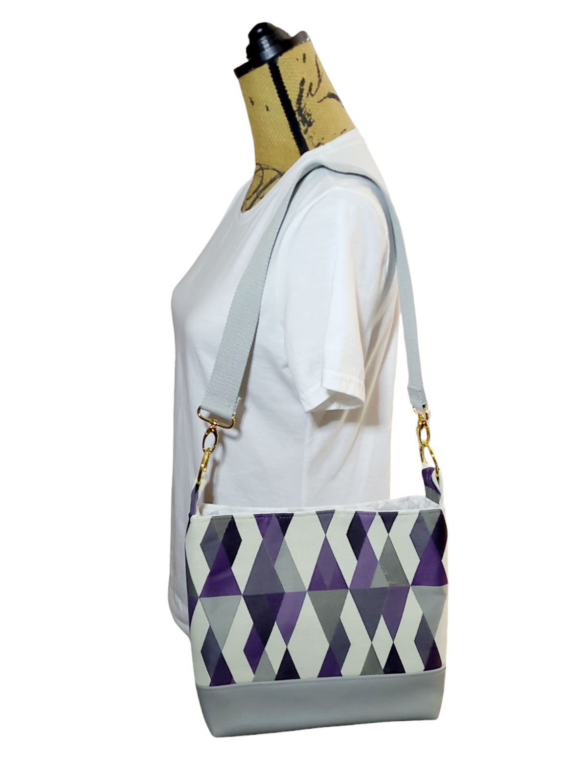 Marie Bag - Purple Triangles