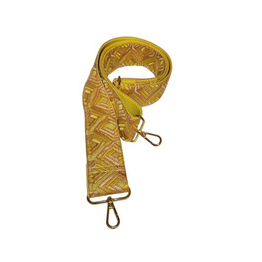 Ribbon Crossbody Strap - Yellow Geometric