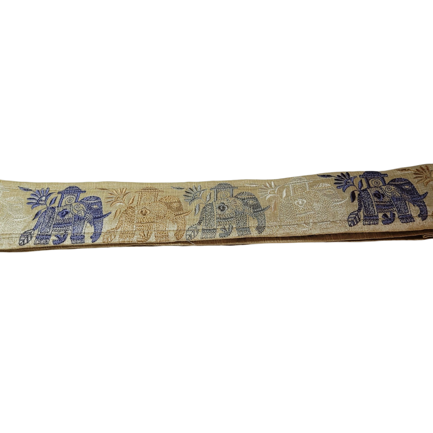 Ribbon Crossbody Strap - Neutral Elephants