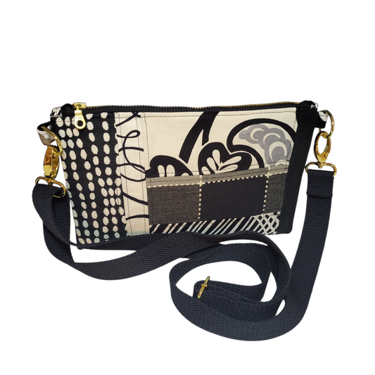 Kelly Convertible Bag - Patchwork Black and White